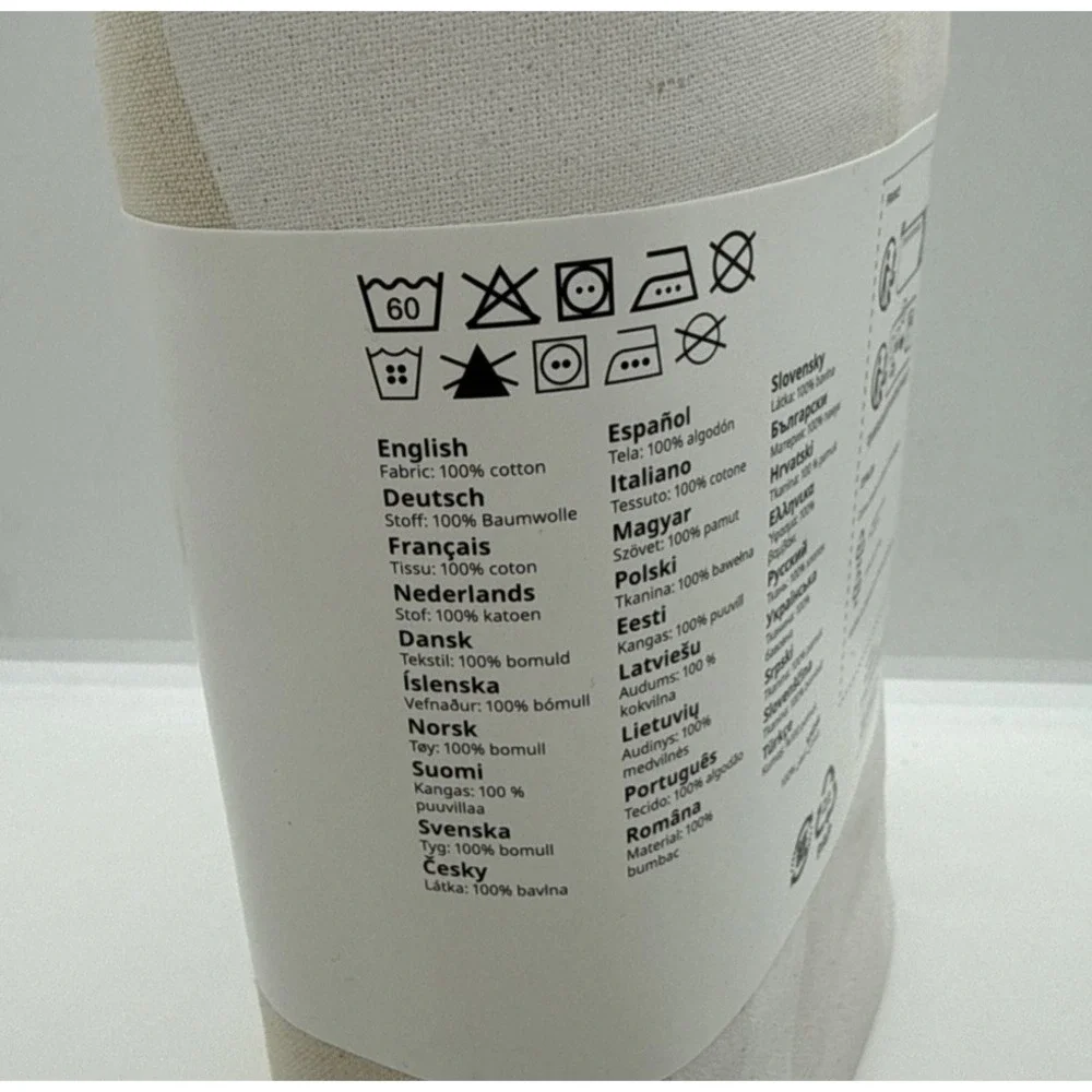 IKEA KRUSTISTEL Tablecloth White Light Beige Patterned 57